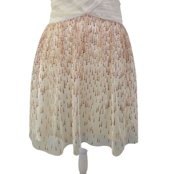 Hailey Adrianna Papell Metallic Circle Print Strapless Fit & Flare Dress Size 2 - Picture 6 of 8